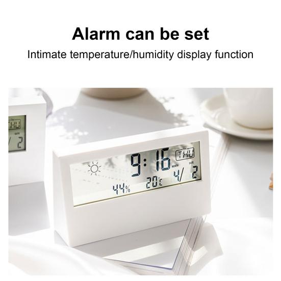 Digital Clock Multifunctional Temperature Display Mute Modern Desk LCD Electrical Alarm Clock for Office