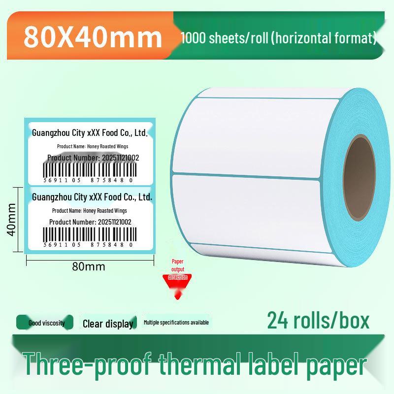Waterproof Thermal Label Paper for Logistics, Retail, and Hospital Barcode Printing
