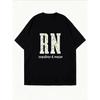 White T-Shirt With Floral RN Design And Registered Nurse Text For Nurses And Healthcare Professionals