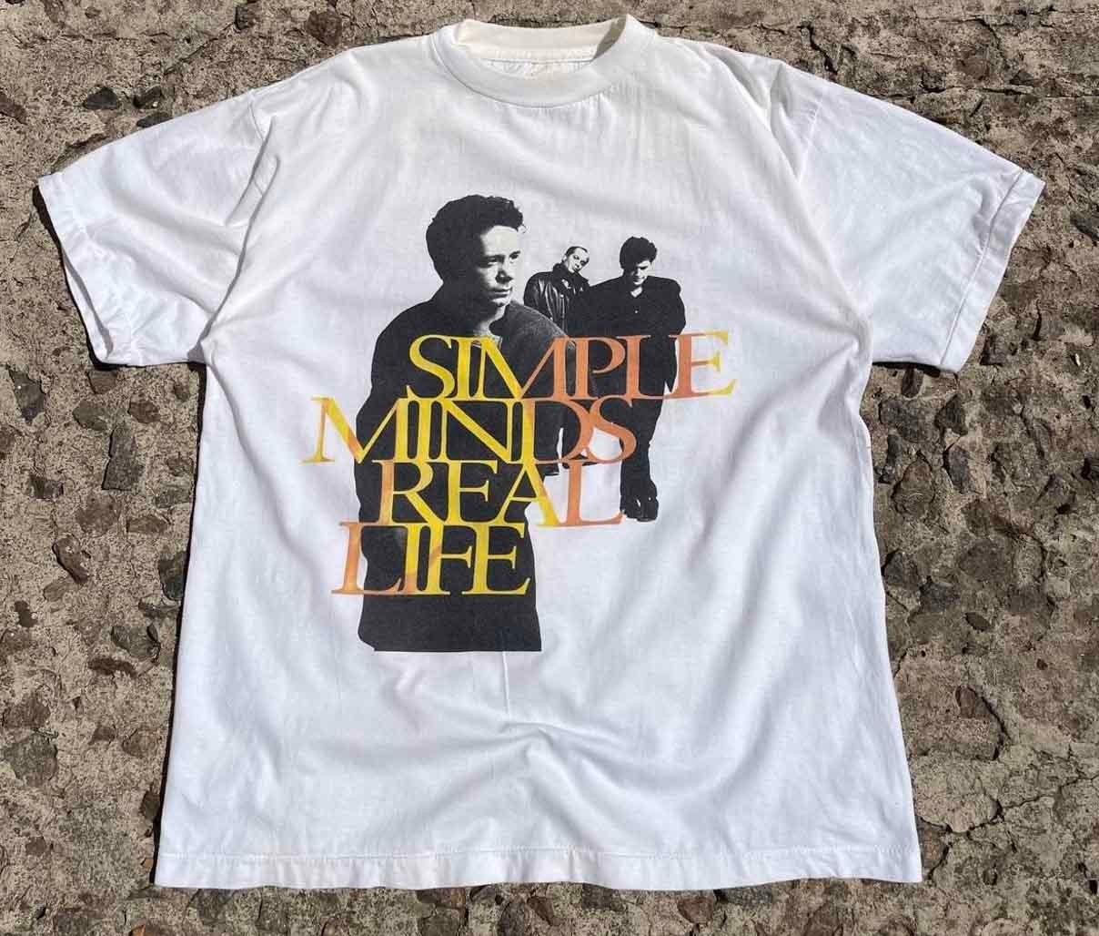 Vtg Simple Minds Band Music Band Heavy Cotton White All Size T Shirt C970 S