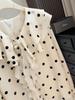 Women's Polka Dot Ruffle Long Sleeve Loose Shirt - French Style, Spring/Autumn