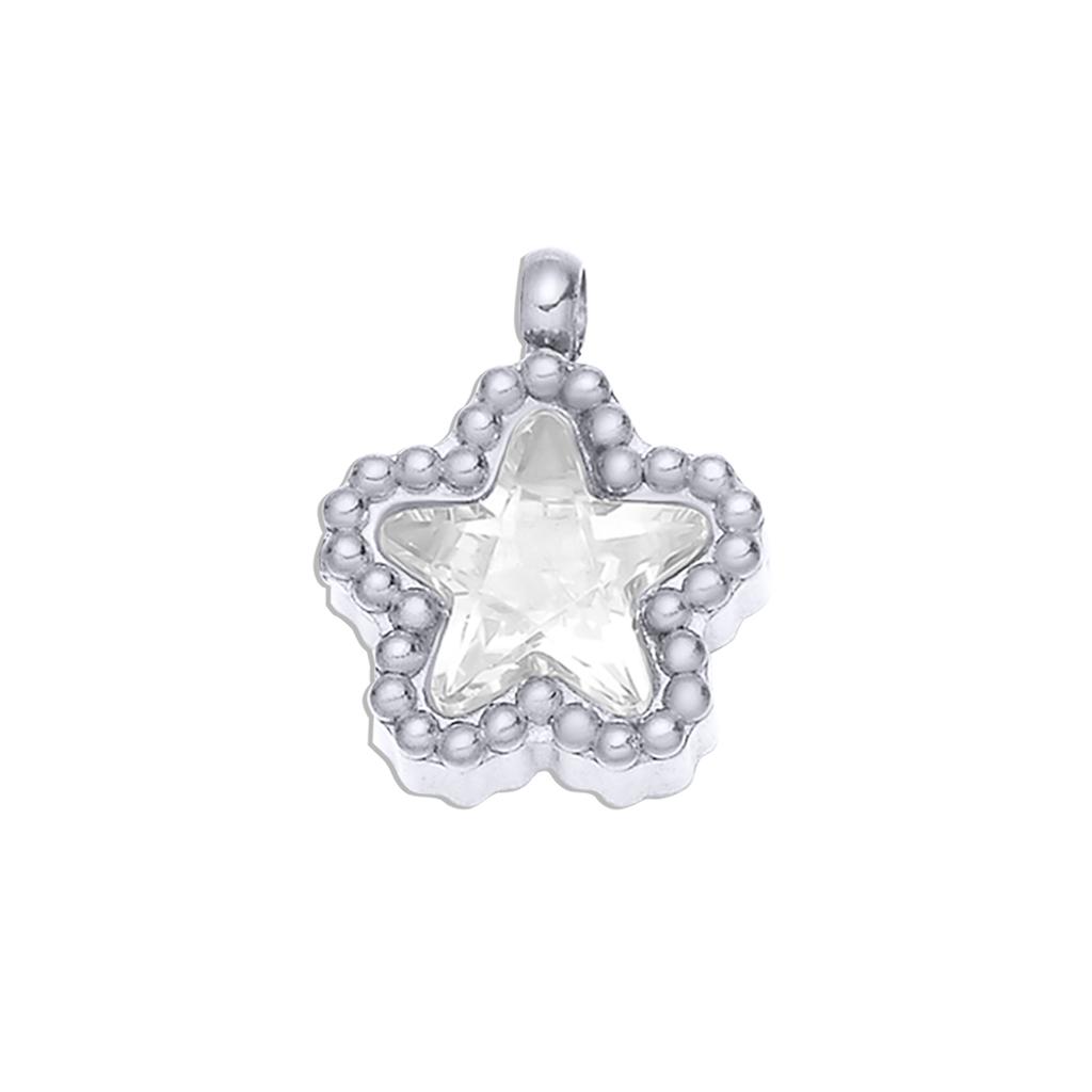 6Pcs/Lot Stainless Steel Mini Zircon Heart&Water Drop&Star&Oval&Round Charms Crystal Eyes Pendant For Handmade Accessories
