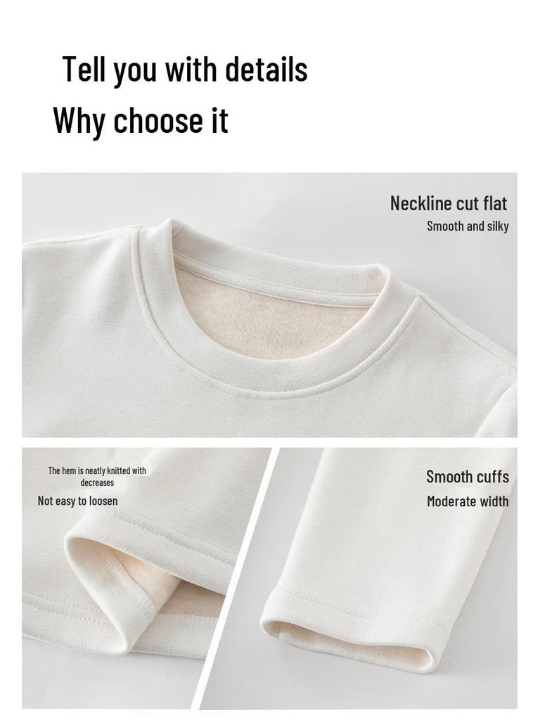 Women's Heavyweight Lyocell Long Sleeve Round Neck T-shirt with Plus Velvet Inner Layer - Slim Fit, Thickened for Autumn/Winter