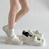 Versatile Velcro Shallow Mouth Mary Jane Platform White Shoes Season Breathable Canvas Shoes
