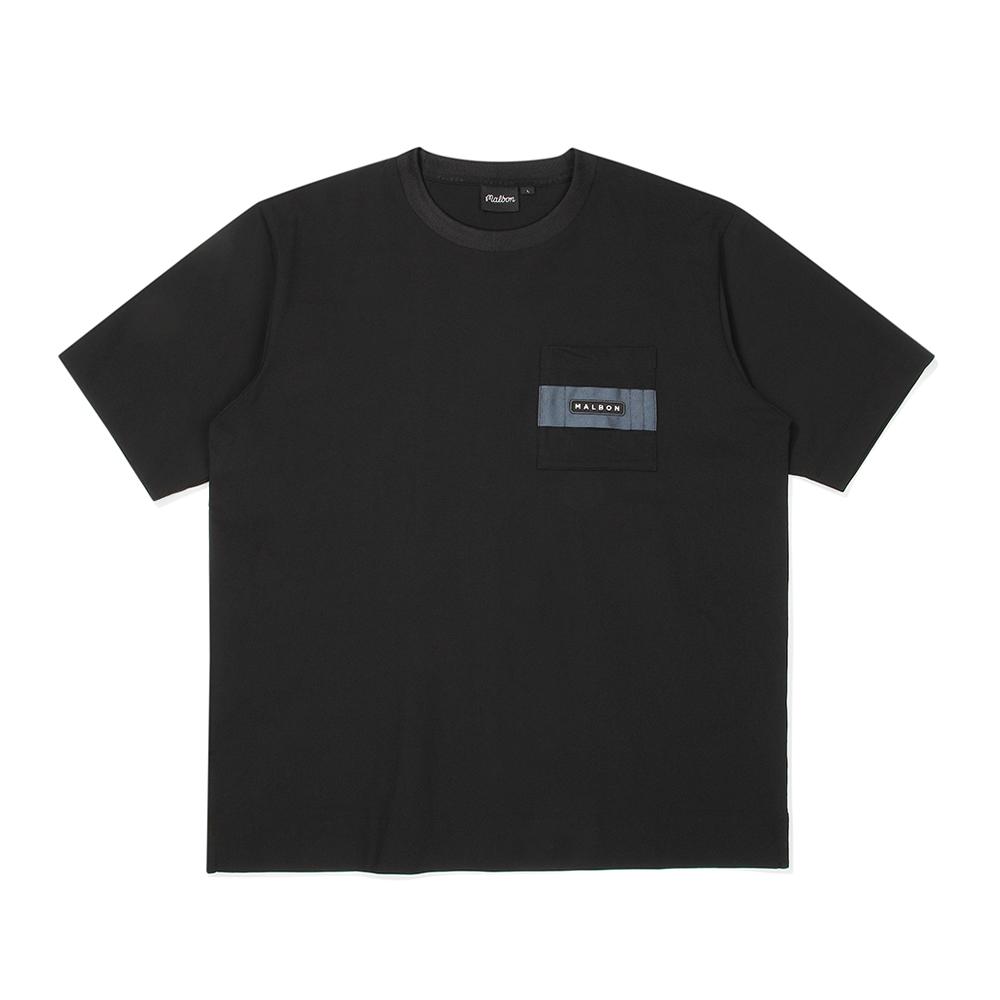 MALBON GOLF Pocket Uni Round T-Shirt Black