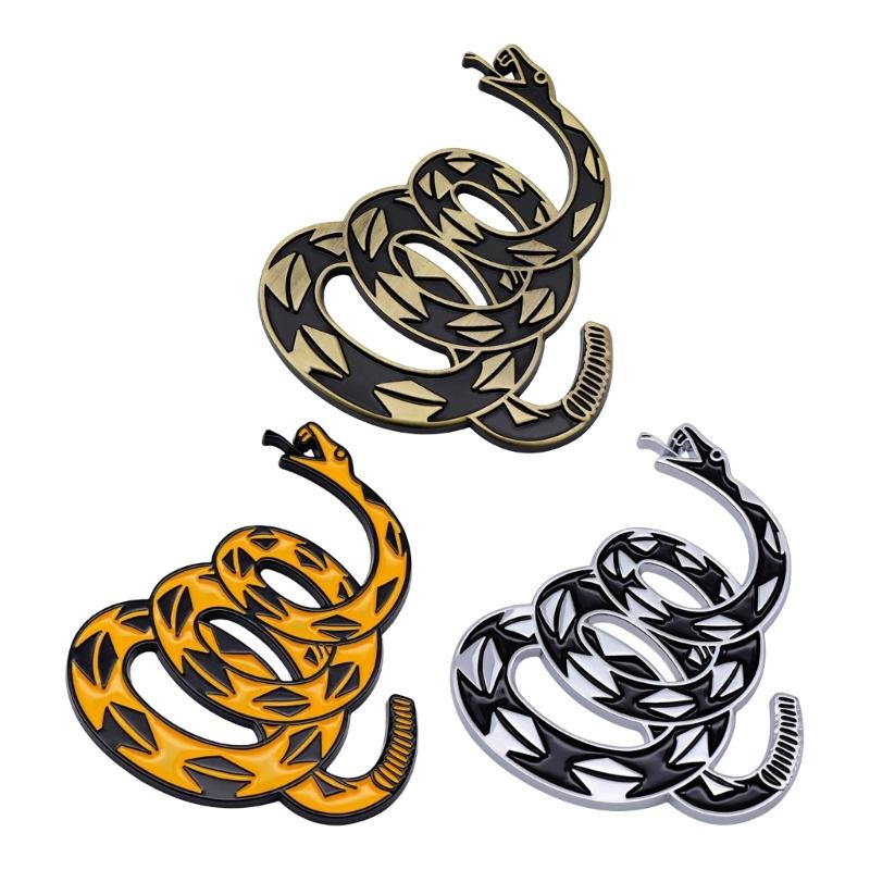Metal Rattlesnake Car Badge 3D Raised Automotive Sticker Weatherproof Adhesive Auto Emblem Decal for Auto Truck Bike