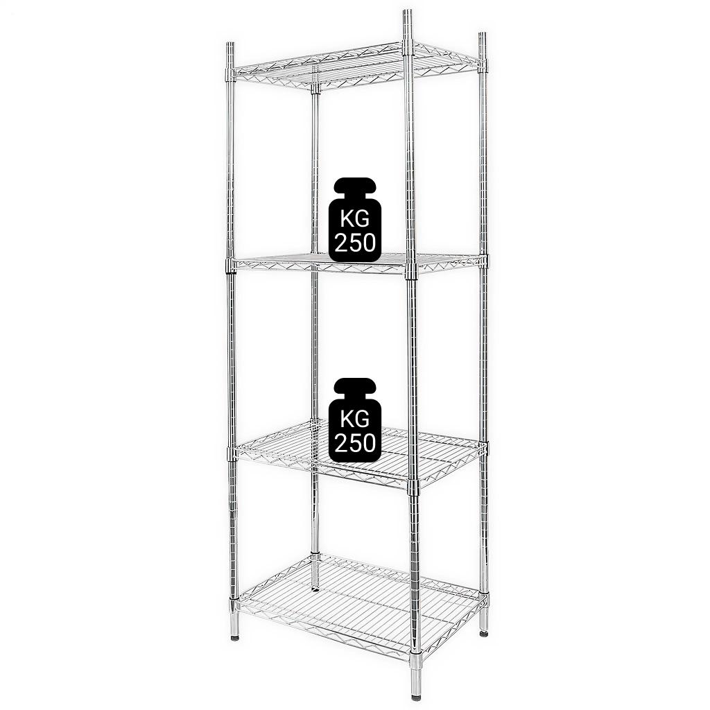 Chrome-plated catering rack Mega-M 4-shelf H-180 L-60 G-45 N