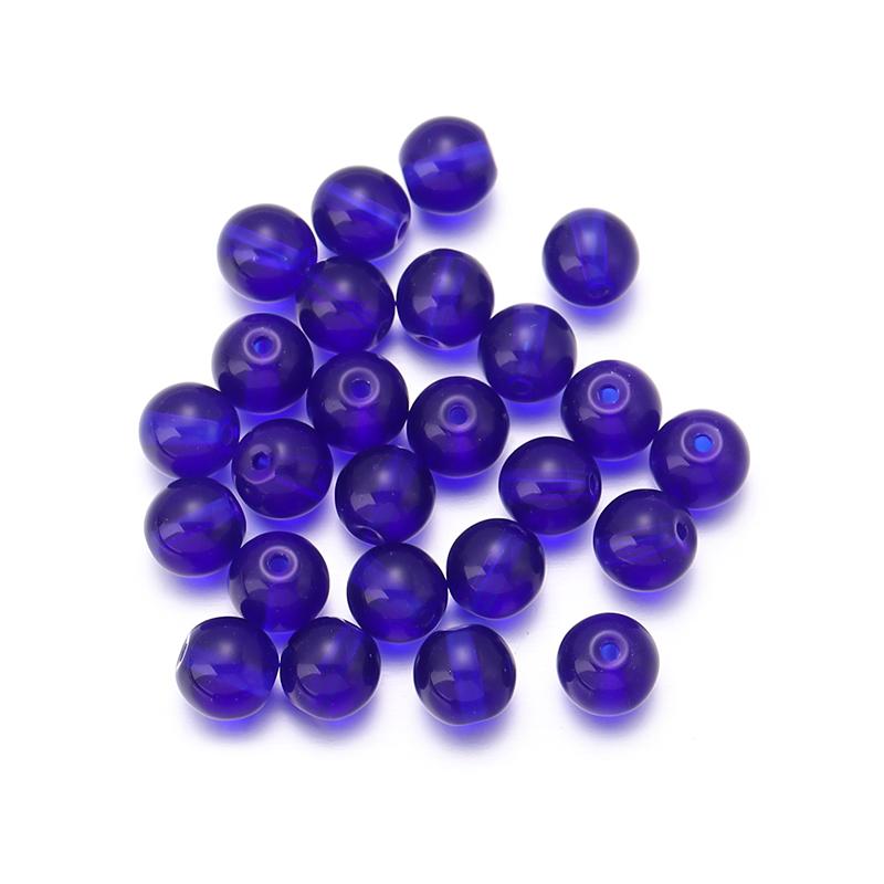 50 Stück Runde Glasperlen Bunt Transparent Glänzend Lose Perlen Für Schmuckherstellung DIY Basteln Halskette Armband Zubehör Großhande