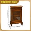 Small Accent Cabinet with Glass Door Decorative Box Shelves Rustic Save Space Wooden Desk
