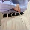 Vintage Black Fashionable Pearl Buckle Belt For Women Chic Denim Accessory Outfit