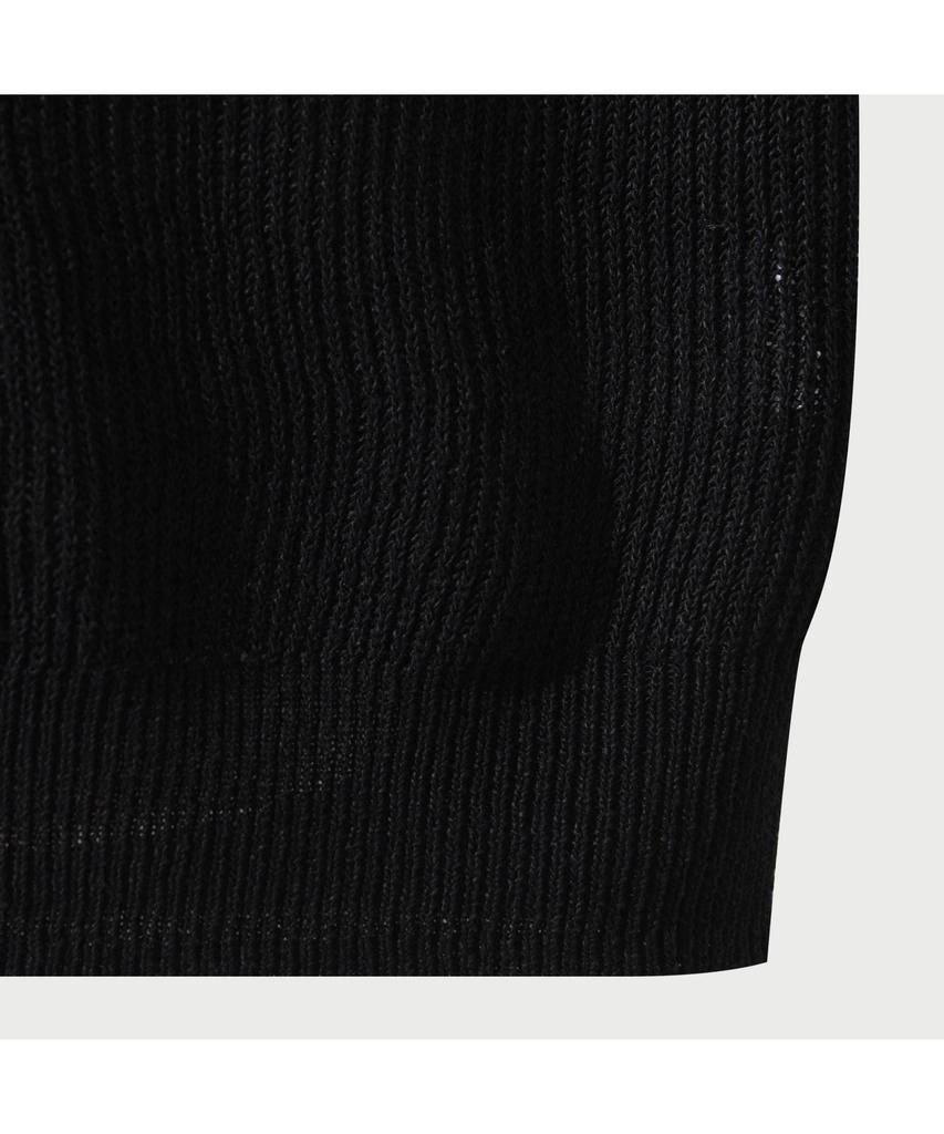 IRO Loom Cool Touch Short Sleeve Collared Knit - Black