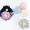 Fabric Flower Appliques with Layered Construction and Center Clusters, Set of Ten for Garments, Hair Accessories and Crafts