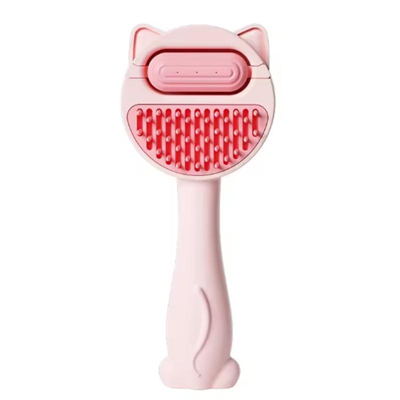 

Pet Steam Massage Brush Dog Comb Soft Round Head Hair Removal Comb Safe for Cats And Dogs Universal Grooming рожевий