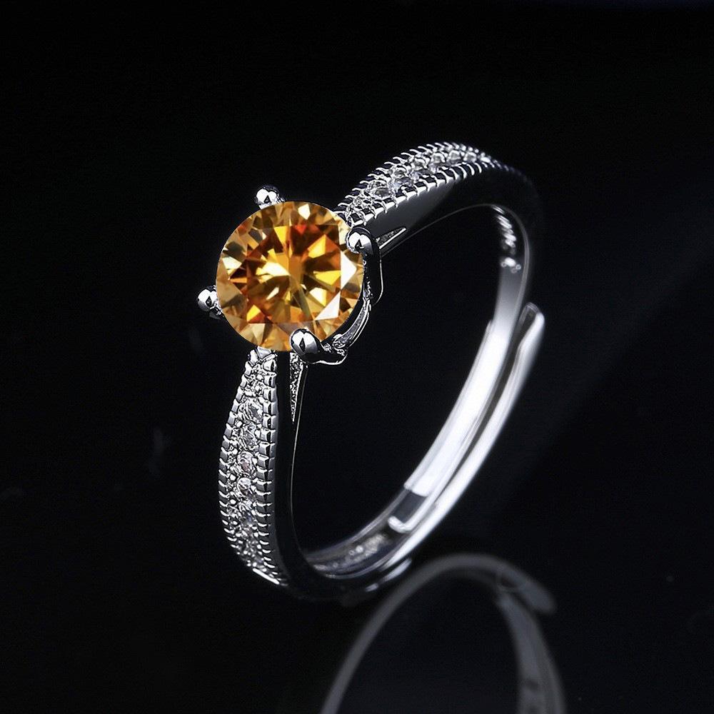 2026 Exquisite Ring Classic Four-claw One-carat Moissanite Light Luxury Proposal Ring