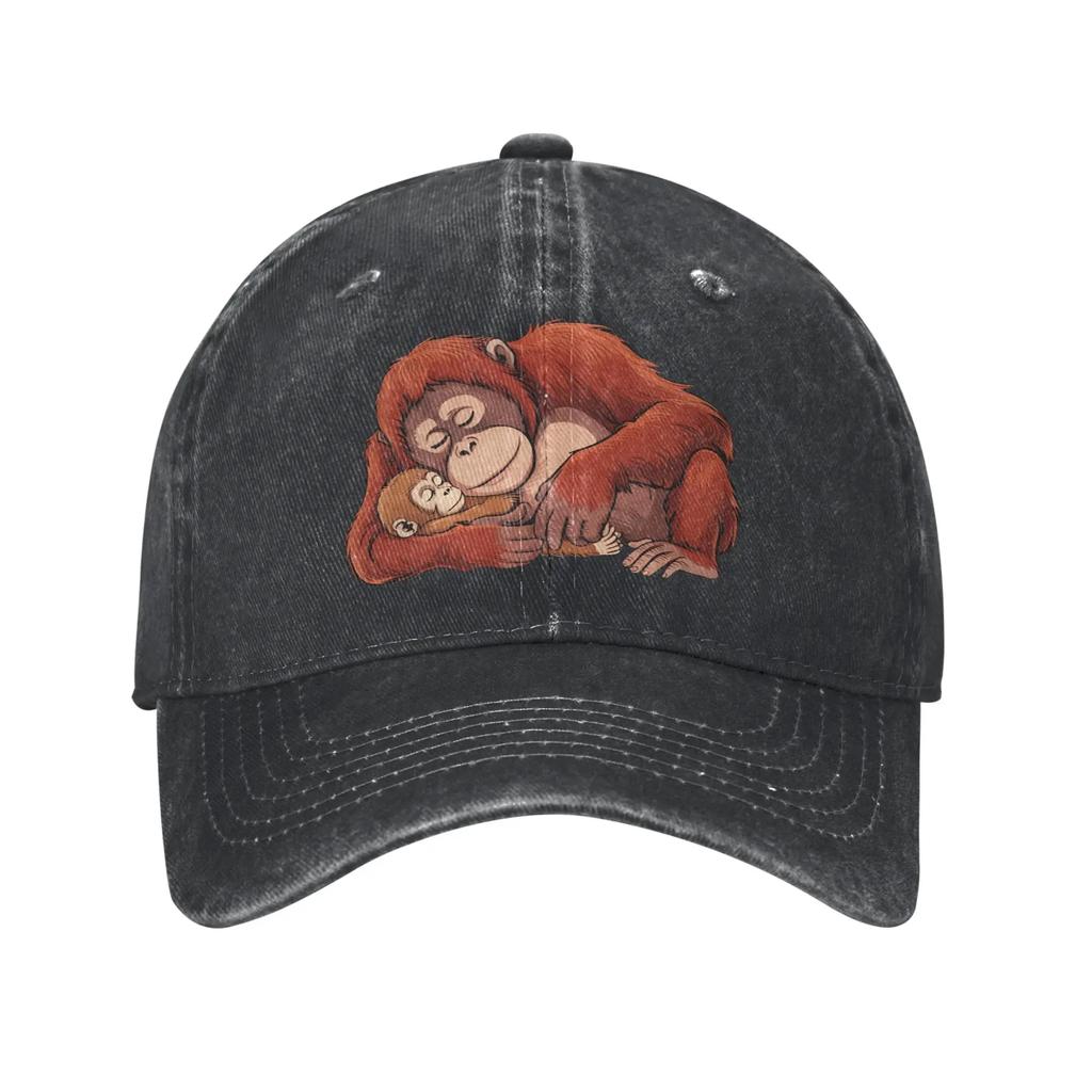 Sommer Punch Monkey Baseballkappe Sonne Sonnenschutz Design Gewaschene Trucker-Kappe Unisex Damen yk Niedlich Jagd Camping Snapback-Kappe