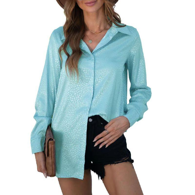 

Long-Sleeve Loose-Fitting Women s Bloom Long Sleeves Loose-Fit Tops Shirt Lake Blue L
