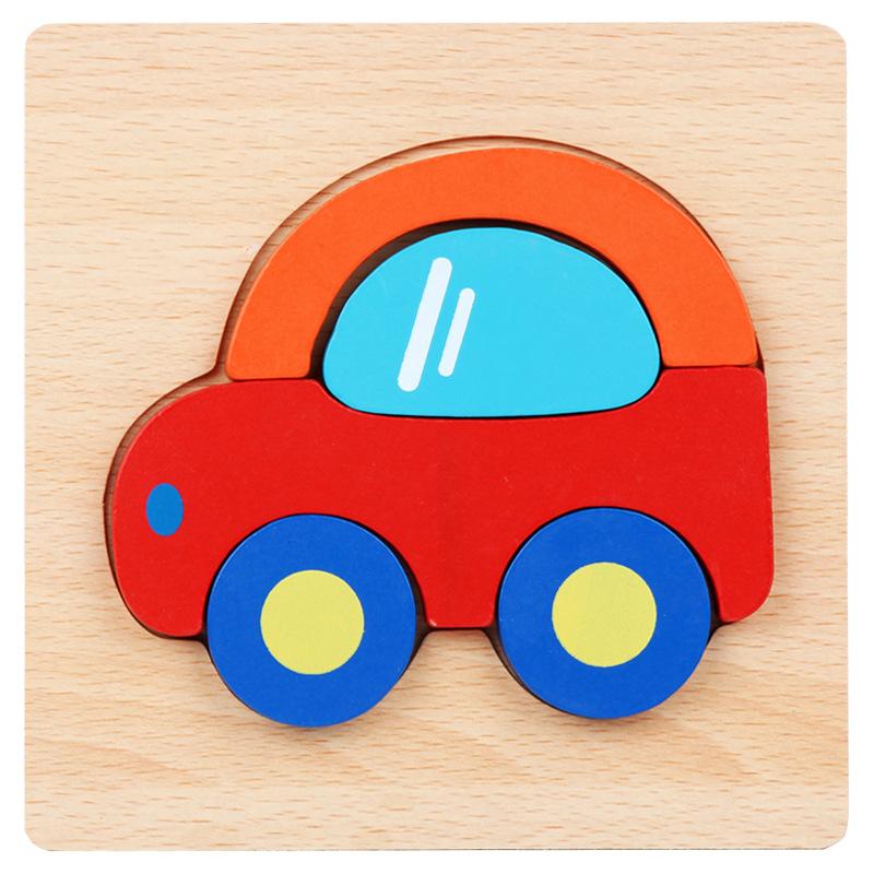 High Quality 3D Wooden Puzzles Educational Cartoon Animals Early Learning Cognition Intelligence Puzzle Game For Children Toys