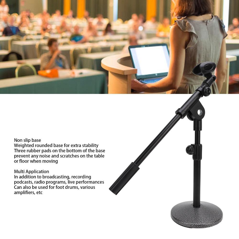 Adjustable Height Angle Desk Microphone Stand Podcast Recording Mic Stand for Live Performance
