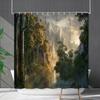 Bathroom Waterproof Curtain Digital Printing Landscape Waterfall Shower Curtain Free Punching Toilet Partition Curtain Shower Cloth