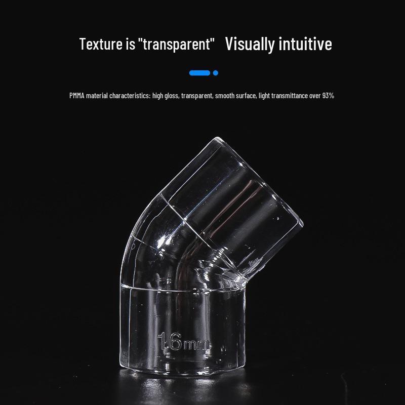 Akrylowy Kolanko 45° do Akwariów - Wysoka Przezroczystość