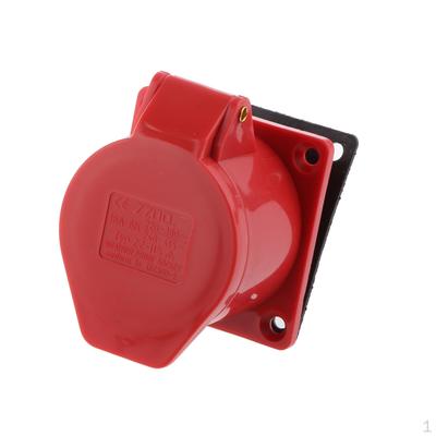 Einbaubuchse 5-polig 3P+N+E 380 V Industrie 16 A gerader Stecker