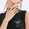 Brooch Pin Western Dragon Design Zinc Alloy Pin with Rhinestone Inlay Hand-Painted Enamel Glaze Suits Coats Sweaters Badge
