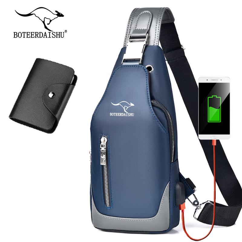 Męska wodoodporna torba crossbody z tkaniny Oxford - styl koreański, modna torba na jedno ramię