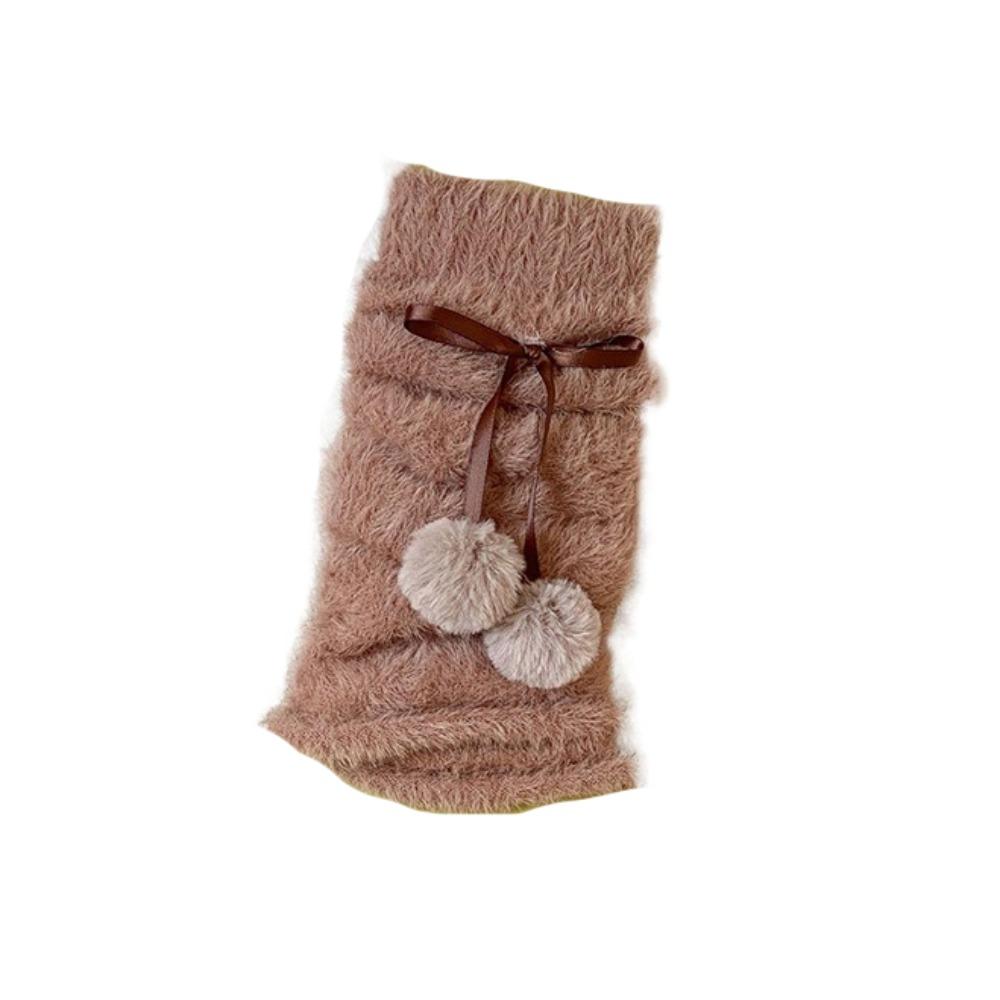Thicken Balletcore Plush Stockings Y2k Knitted Leg Covers Trendy Mink Fur Leg Warmer  Women