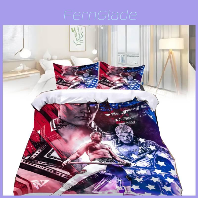 Cody Rhodes Bedding Set With Reactive Printing And Brushed Fabric For Modern Bedroom Decor