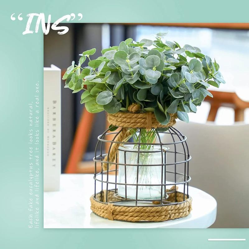 Artificial Eucalyptus Stems with White Seeds Realistic Greenery for Wedding Bouquets Centerpieces Home Decor and Outdoor Flowers