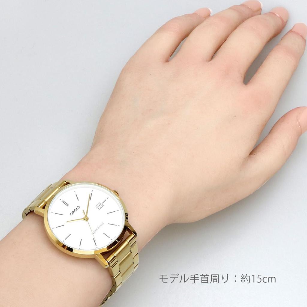 CASIO Quartz Unisex 37mm Watch Gold and White Stainless Steel Band Overseas Model MTP-VT05G-7E