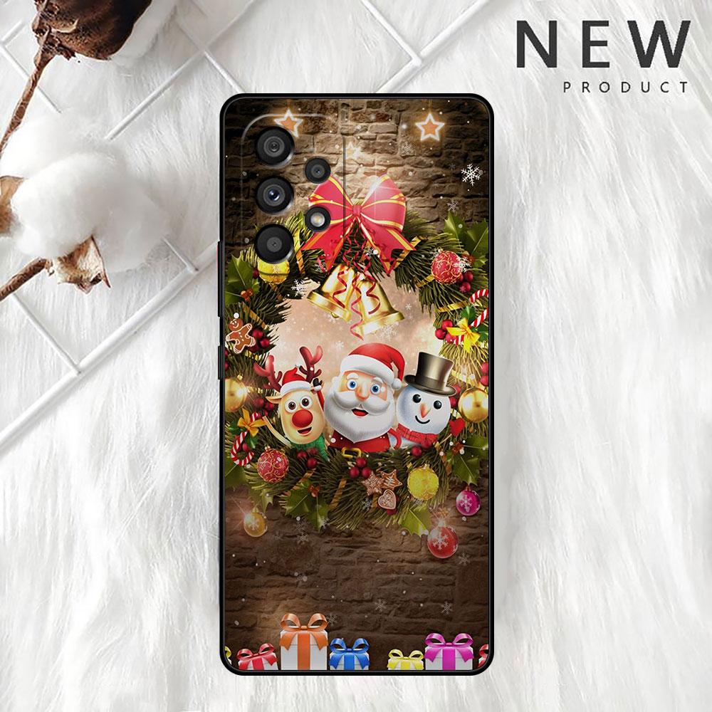 Christmas Santa Claus Case For Samsung Galaxy A52 A12 A51 A53 A33 A71 A32 A31 A21 A01 A11 A22 Black TPU Phone Shell