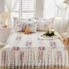 Flower Decorative Princess Lace Bed Skirt 100% Cotton-padded Thicken Bed Skirt Home Non-slip Mattress Cover Protector Bed Cover