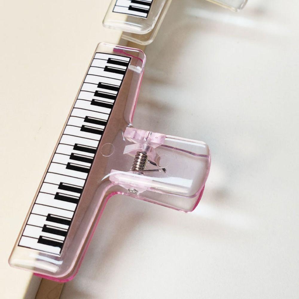 5Pcs Strong Grip Sheet Music Clip Piano Pattern Piano Score Fixed Binder Clamp  Office Use