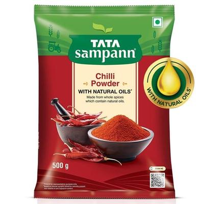 TATA Sampann Chilli Powder with Natural Oils, 500g, Lal Mirchi Powder, Mirchi Powder