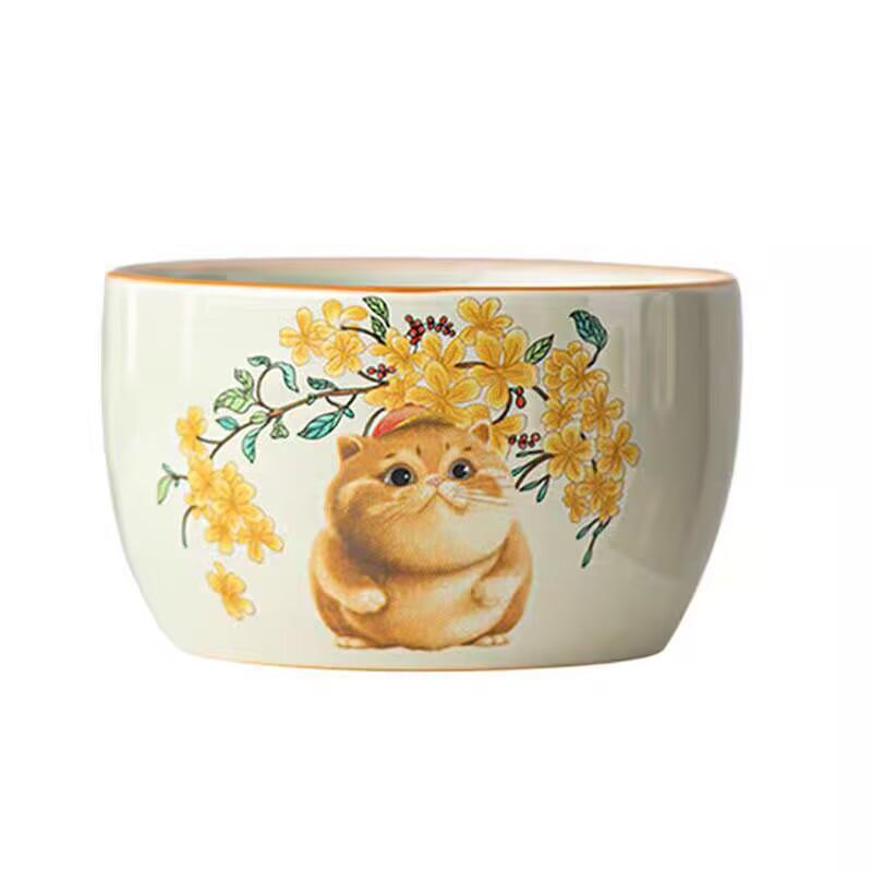 Plant Ash Cute Cat Small Teacup Ceramic Household Lady Master Cup Single Cup Tea Taster Cup Kung Fu Tea Set