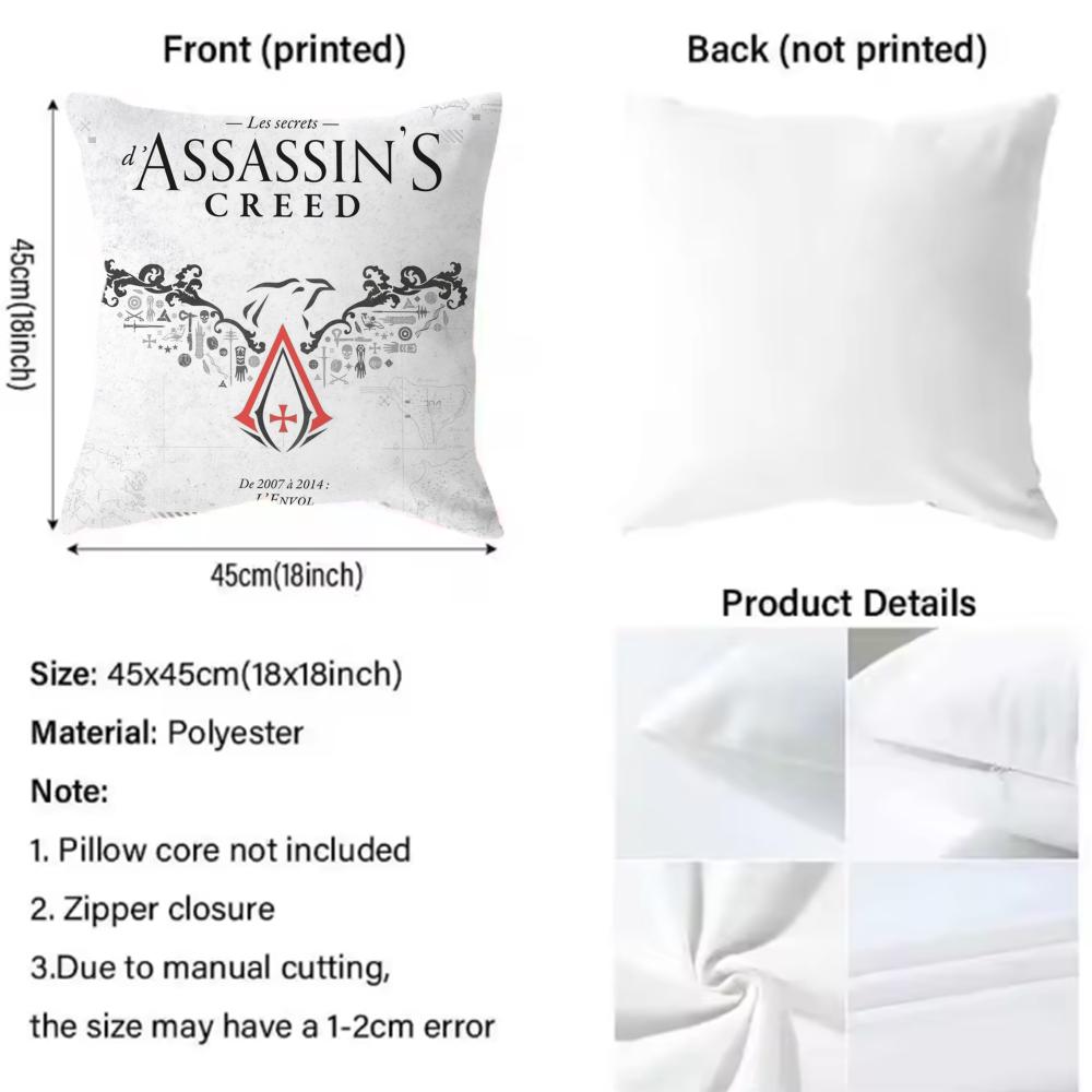 Game A-Assassins Creeds Cushion Cover Comfortable Reversible Pillow Cover Ideal For Car Sofa Bedroom & Beyond