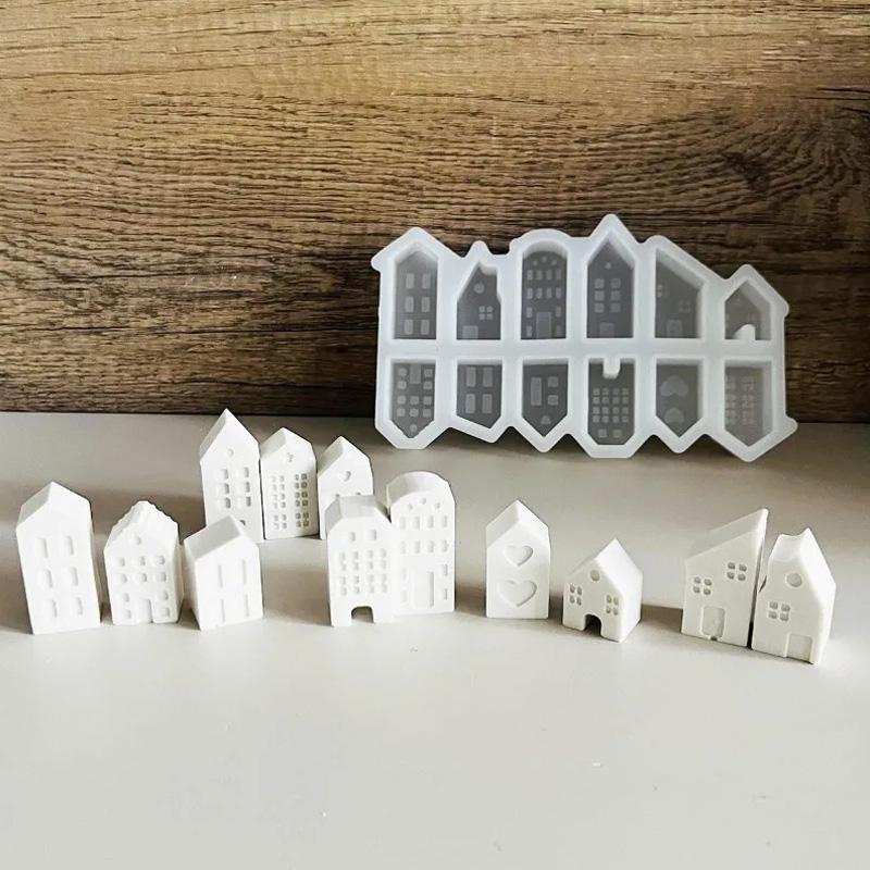 

1 шт. Nordic DIY Aroma Soap Forms Small House силиконовая форма 12-луночные House Candle Forms