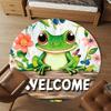 1PC Frog Welcome Office Round Area Rug, Under Office Chairs Bedroom Living Room Home Decor, Carpet for Office -1110059