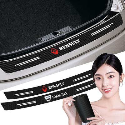 1pcs Carbon Fiber Car Trunk Rear Bumper Sticker Guard Plate Protector For Dacia Modus Kadjar Captur Megane 1 2 3 4 CC Laguna 2 3 Coupe