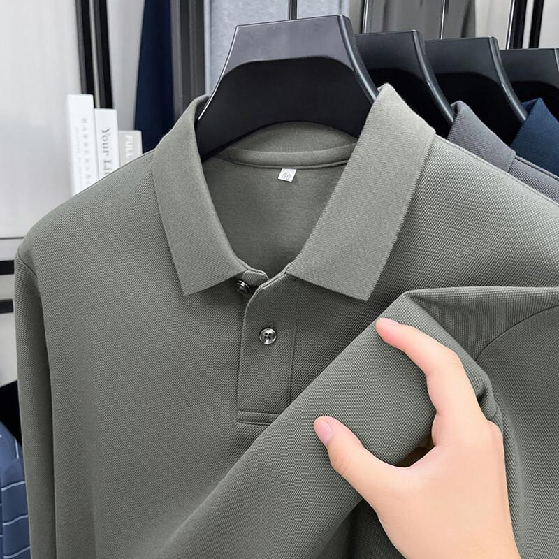 Firstview Men's Urban Casual Pure Cotton Long Sleeve Polo Shirt
