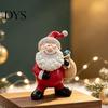 Reusable Holiday Decor for Xmas Santa Claus Resin Ornament, Hand Painted Festive Figurine, Vintage Small Christmas Figures Desktop Style Statue