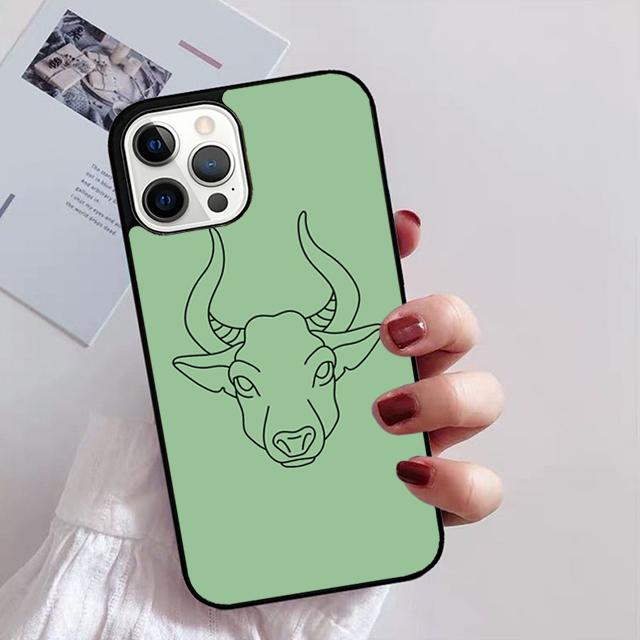 Taurus Stier Telefonhülle für iPhone 11 12 13 14 Pro Max Mini XR XS SE 2020 6 7 8 Plus Samsung S21 S22 Coque Fundas
