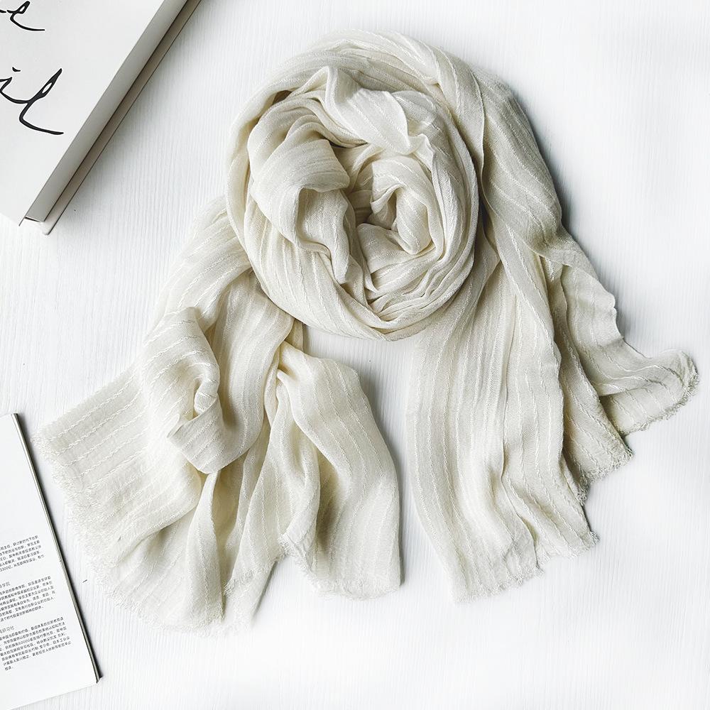 Cotton And Linen Silk Scarf Women'S Autumn And Winter Gradual Change Color Matching Japanese And Korean Ladies Mori Women Bamboo Yarn Shawl