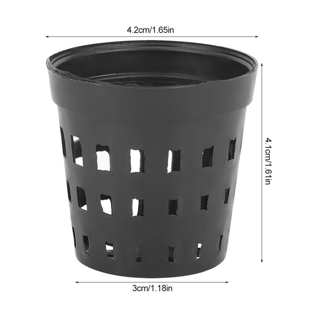 30pcs With Holes Aquarium Planting Basket Black Hydroponic Net Pot Hydroponics System