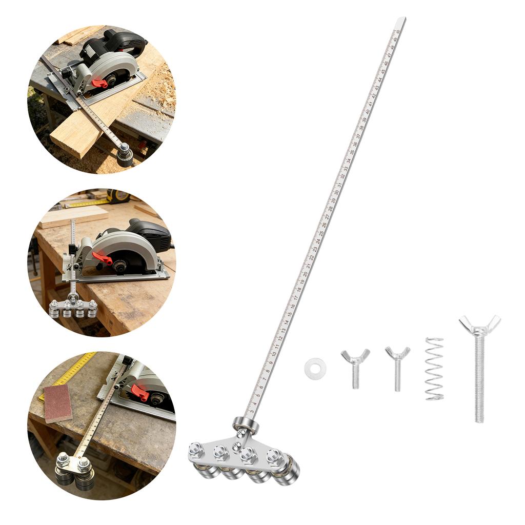 Stainless Steel Precision Cutting Guide 20inch Adjustable Cutting Guide Rail 500mm Circular Saw Rip Fence Kit for Straight Edge