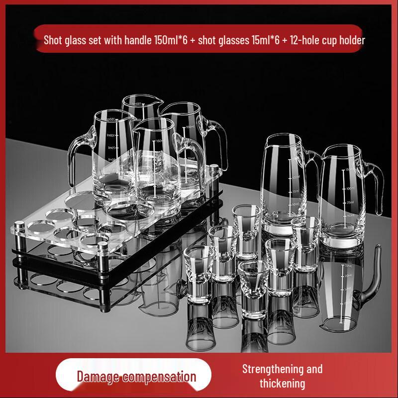 Handmade Glass Spirits Dispenser & Shot Glass Set