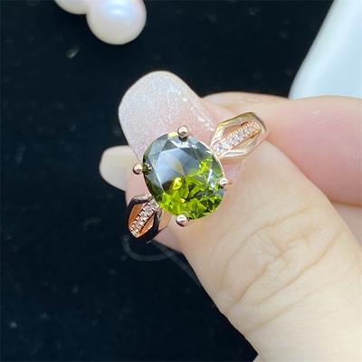 Grüner modischer einfacher Zirkon-Ring für Frauen, Damen, Mädchen, Schmuck, Party-Geschenk mit ovalem Stein, personalisiertes Hochzeitsgeschenk