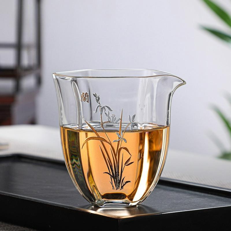 

220ML Japanese Transparent Heat-resistant Glass Teacup Pitcher Divide Tea Cha Hai Justice Cup Fair Mug Drinkware Accessories New 220ML