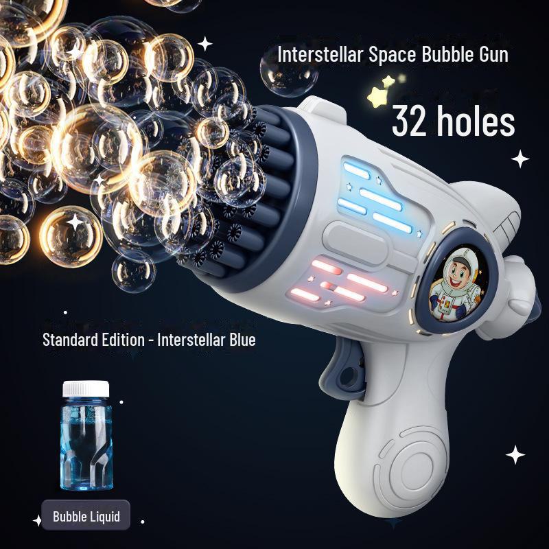 Popular Handheld Luminous Gatling Bubble Gun: Fully Automatic Bubble-Blowing Toy for Kids